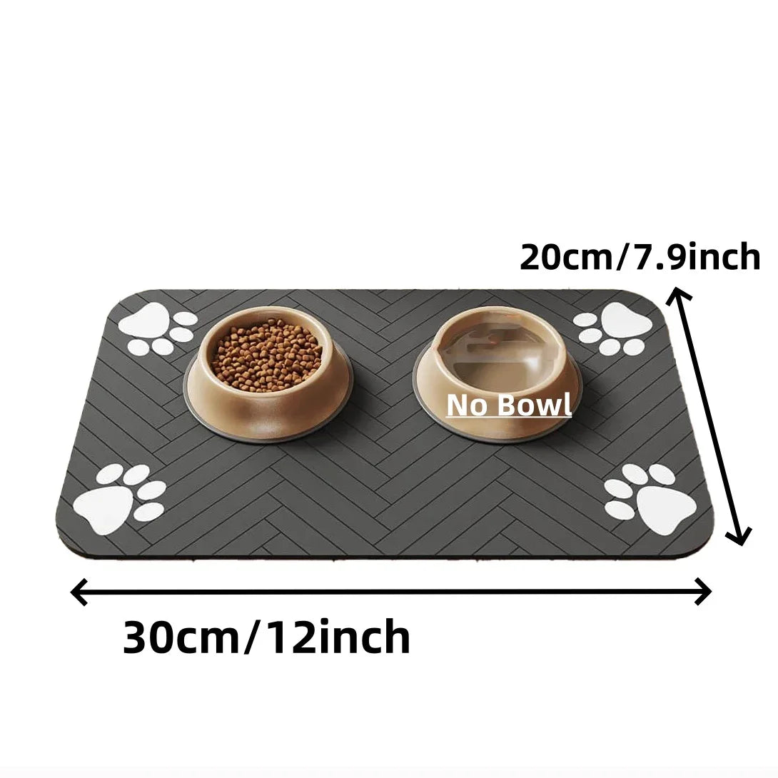 S(little kitten )、M、L bsorbent Pet Feeding Mat, Waterproof Placemat for Dog & Cat Food & Water Bowls, Quick-Dry Rubber Backing