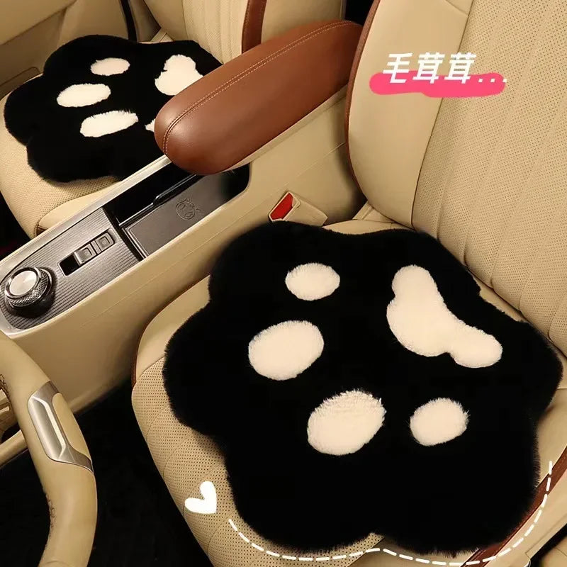 Various Colors Car Cushion Universal Cute Cat Paw Car Warm Plush Car Padded Seat Cushion Autumn and Winter 자동차 방석