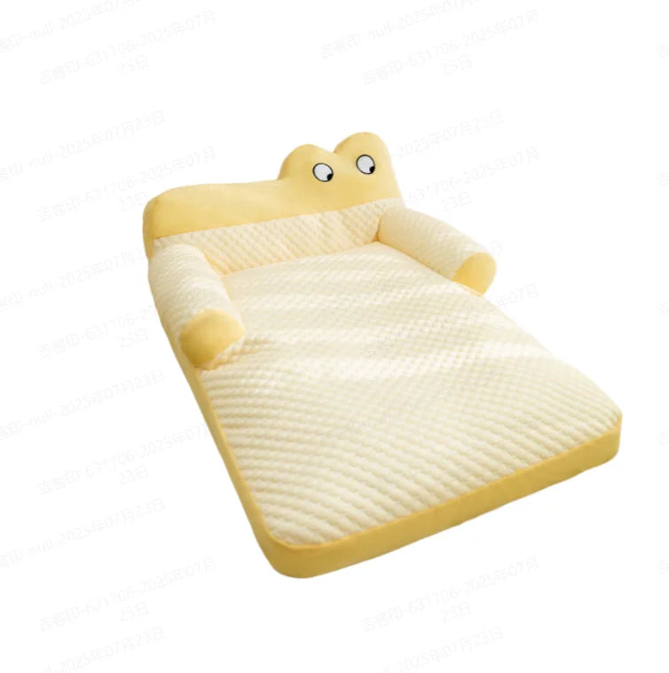 Pet Sofa Ice Doudou Backrest Big Eye Cushion Cool Feeling Cat Kennel Dog Kennel Cushion Breathable Removable and Washable Sofa