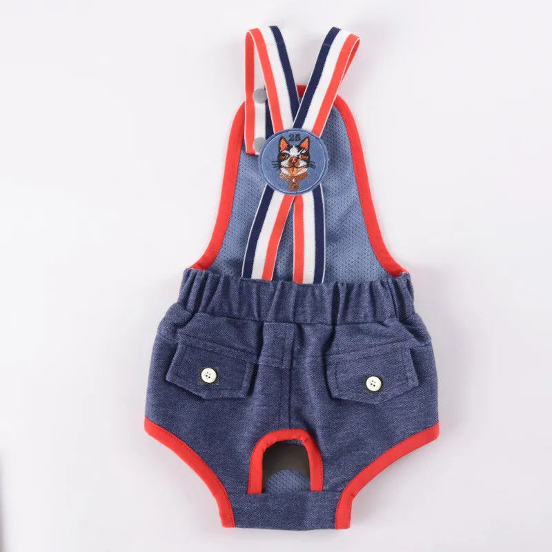 Dot Denim Dog Female Shorts Pants for Small Medium Dogs Chihuahua Pinscher Physiological Panties mascotas Underwear Accessories