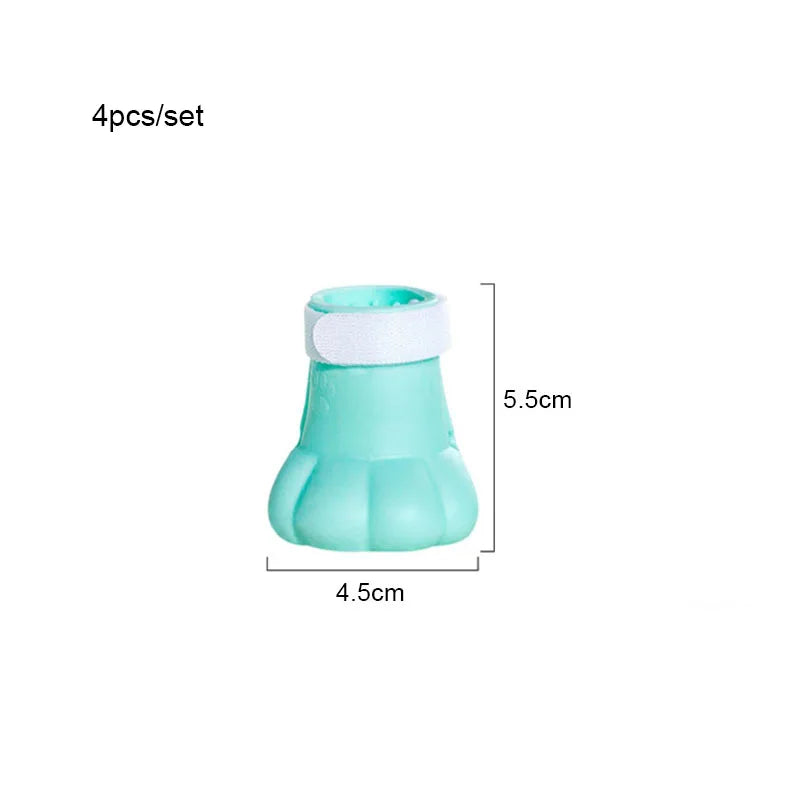 4Pcs/Set Pet Dog Cat Foot Cover Shoes Anti Slip Cat Shoe Rubber Boots for Anti Slip Scratch Prevention Dogs Cats Foot Cover