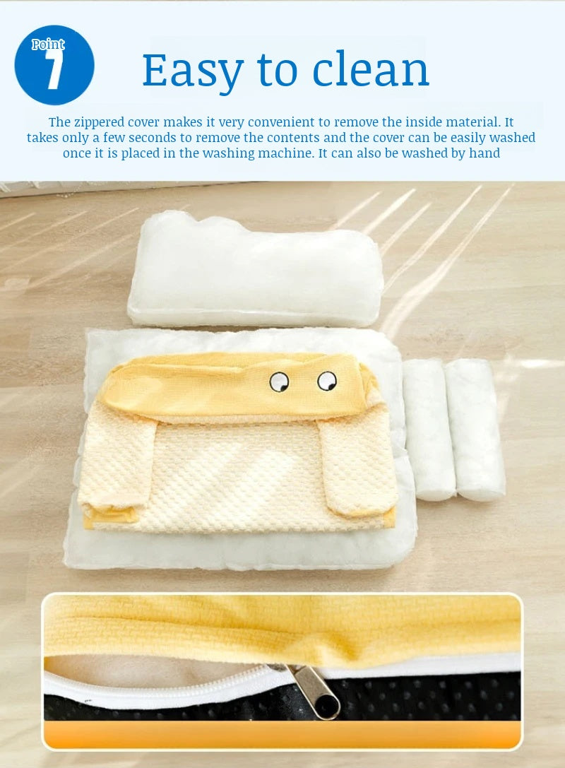 Pet Sofa Ice Doudou Backrest Big Eye Cushion Cool Feeling Cat Kennel Dog Kennel Cushion Breathable Removable and Washable Sofa