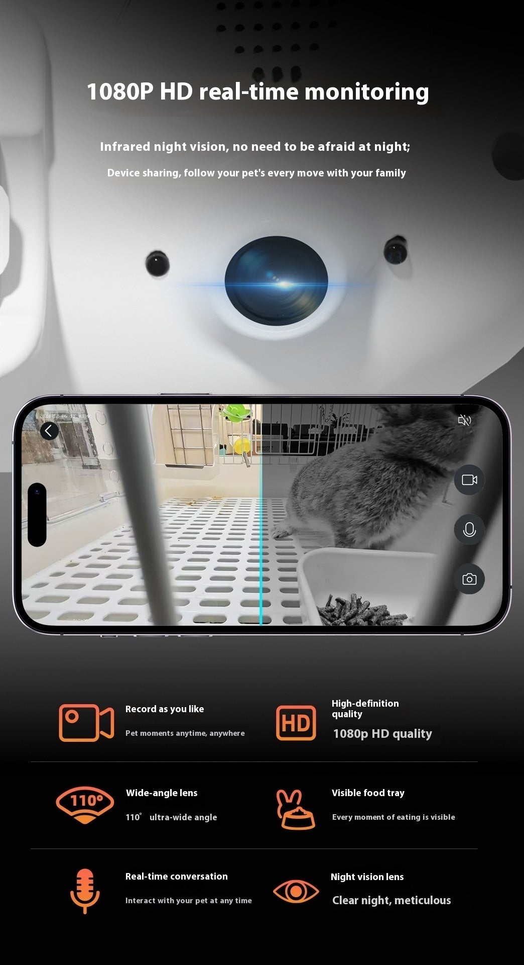 Automatic Pet Feeder Hamster Remote Surveillance Camera Rabbit Totoro Feeding Machine