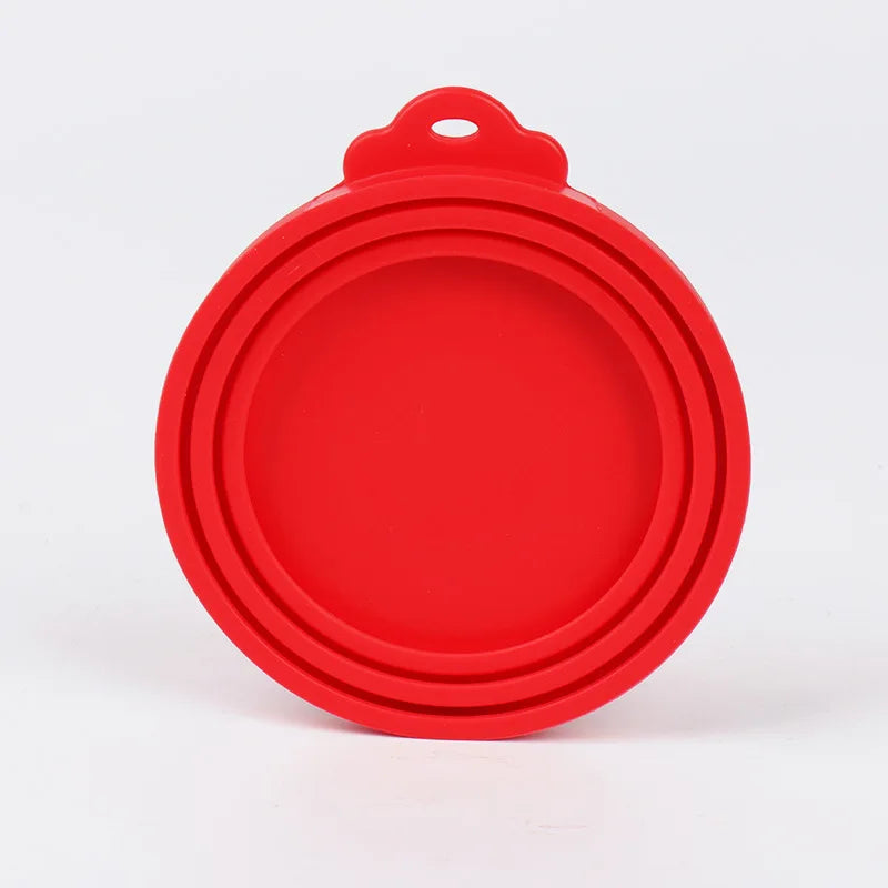 Pet Can Covers With Spoon Universal BPA Free Stretch Lids Fit 3 Standard Size Silicone Pet Food Can Cover for Dog and Cat Food
