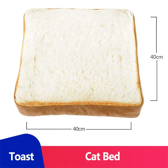 Cat Bed Cushion Toast Bed for Cats Mat Nesk House Cute Cotton Lounger Sofa Dog Beds Cama Para Gato Cat Accessories Pet Products