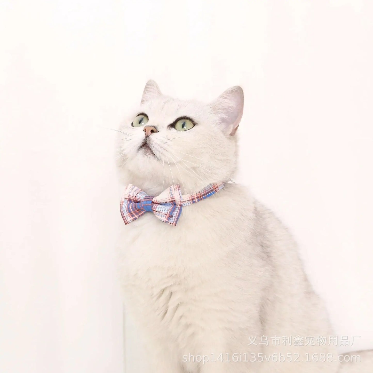 Cat Collar Breakaway with Cute Bow Tie and Bell  Adjustable & Removable Plaid Dog Collar for Cats Kitty Kitten Small Medium Dogs