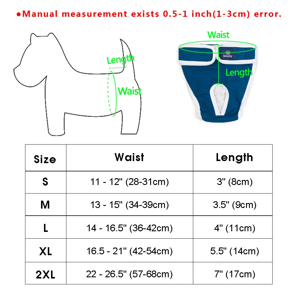 Dog Physiological Pants Washable Dog Diapers Soft Female Dogs Shorts Panties Menstruation Sanitary Underwear Briefs S-2XL