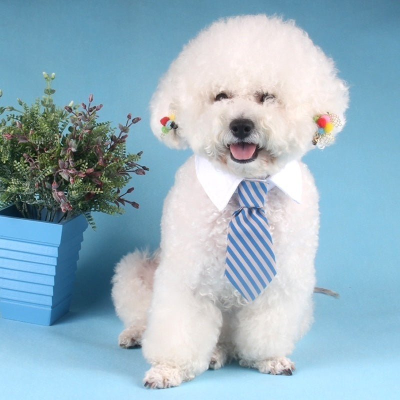 2023 Dog Cat Grooming Cat Striped Bow Tie Animal Striped Bow Tie Collar Pet Adjustable Christmas Cat Collar Pet Collar