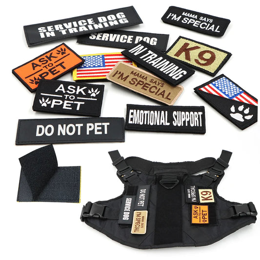 1PC Tactical Dog Series Patch Morale Military Paw Pattern Sheepdog Service Dog Working In Training For Harness Vest Collar