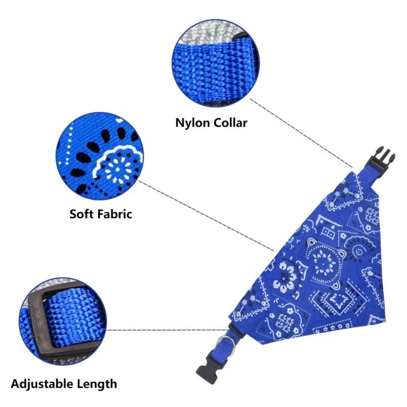 Cat Collar Lovely Triangular Necktie for Puppy Kitty Saliva Tie Cute Scarf Bandana Floral Design Adjustable Collar Pet Supplies