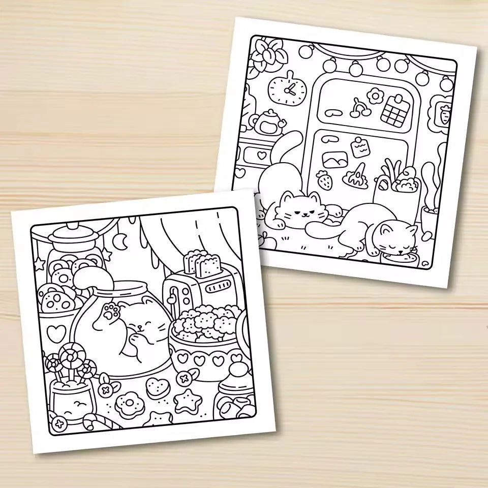 Cat Life Funny And Cute Coloring Book for Adults Cute Drawing Book Perfect Gift for Party and Birthday