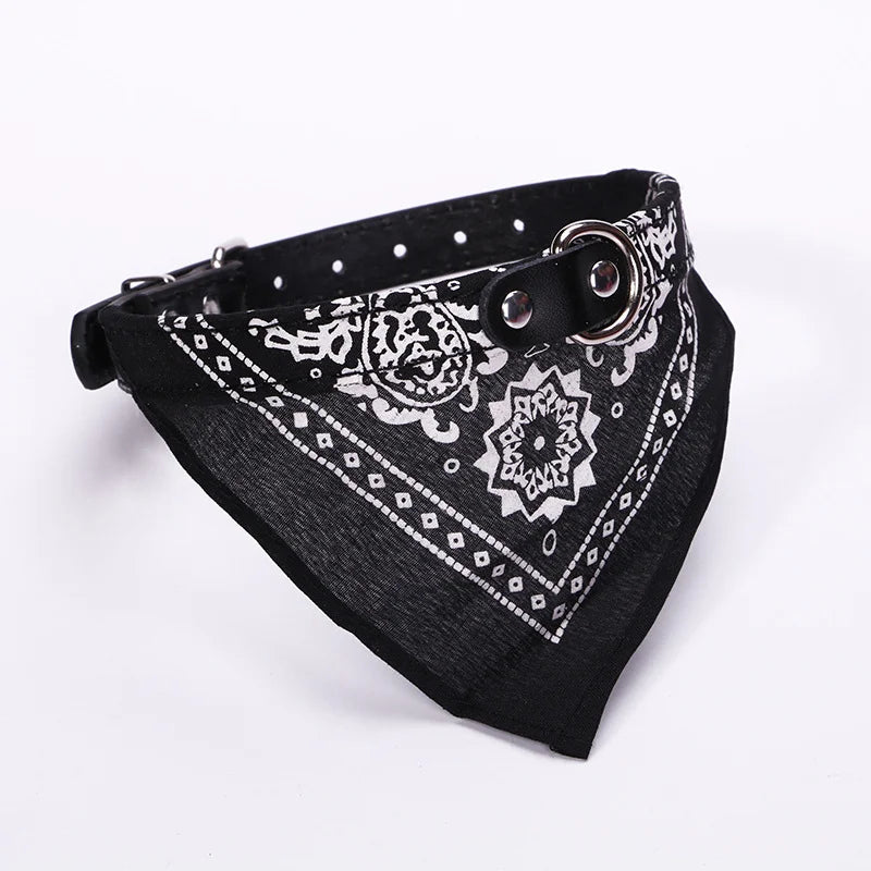 Classic Pet Cat Collar PU Leather Small Dog Scarf Adjustable Puppy Cats Neckerchief trigon Pet Collars Accessories