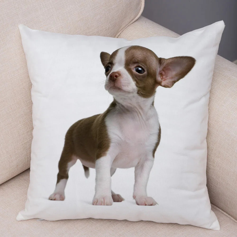 Cute Puppy Chihuahua Pillowcase Cushion Cover Car Sofa Home  Pet Animal  Decoration