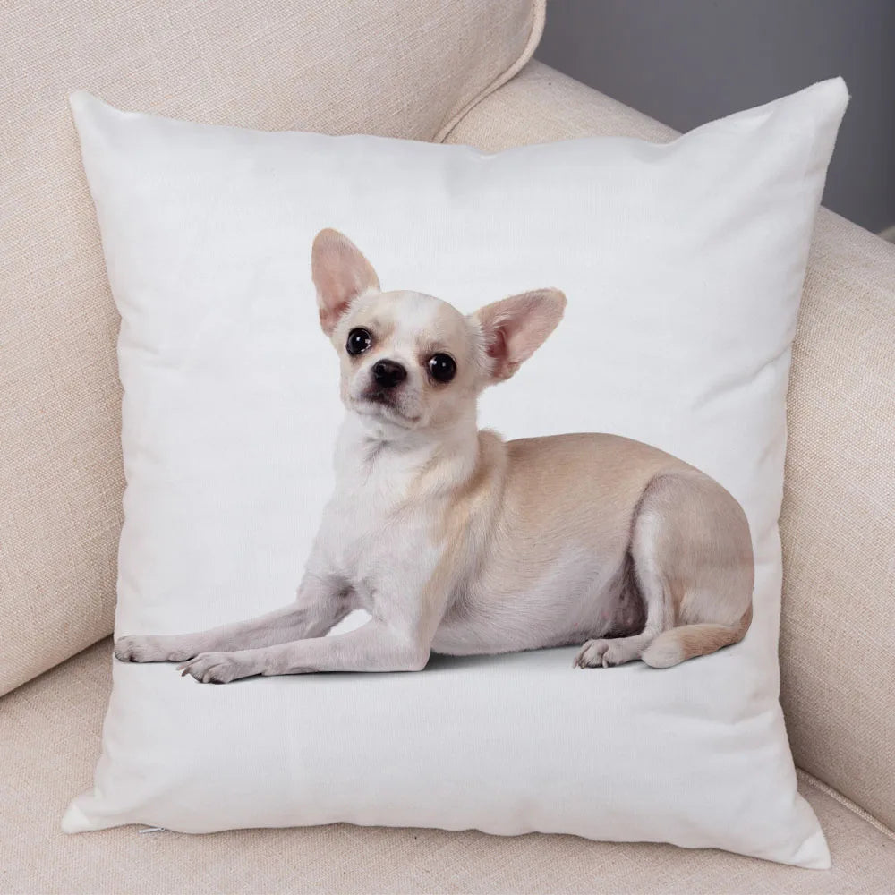 Cute Puppy Chihuahua Pillowcase Cushion Cover Car Sofa Home  Pet Animal  Decoration