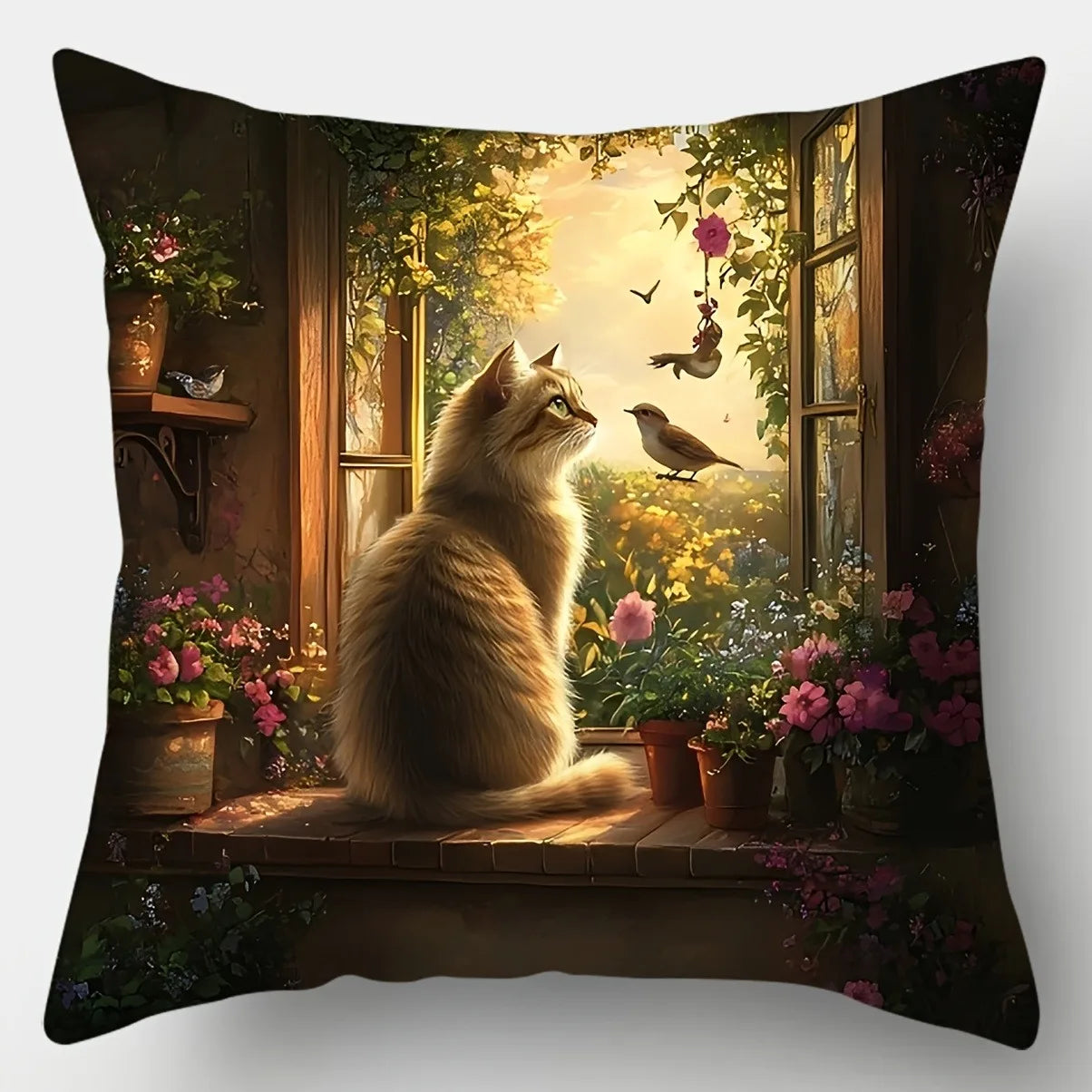 Charming Cat - themed Pillowcases CollectionLiving room sofa cushion cover, soft and comfortable, bedroom room decoration