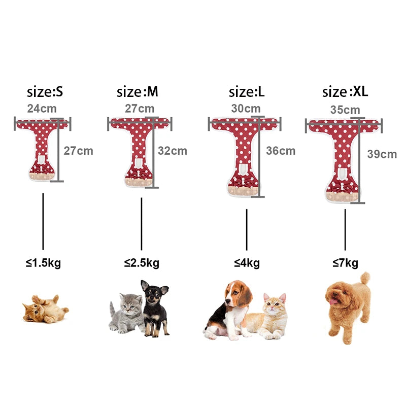 Reusable Female Dogs Diaper Pants Sanitary Female Dog Pants Diapers For Dogs Menstruation Pet Cat Physiological Shorts Girl