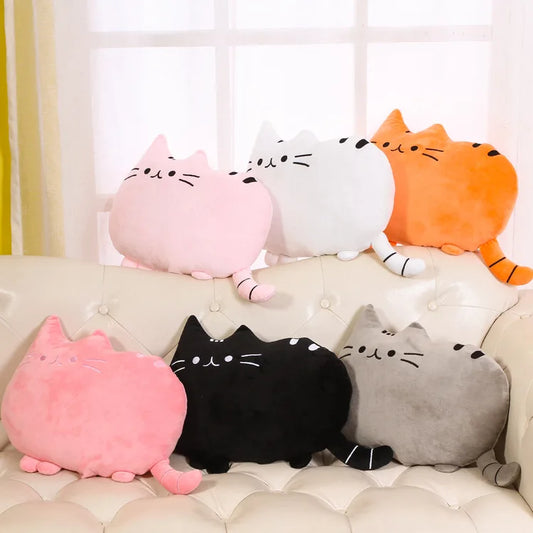 Creative Sofa Cushion Cat Pillow Cotton Biscuit Plush Animal Doll Kids Toys Cute Houseware Decoration Halloween Gifts