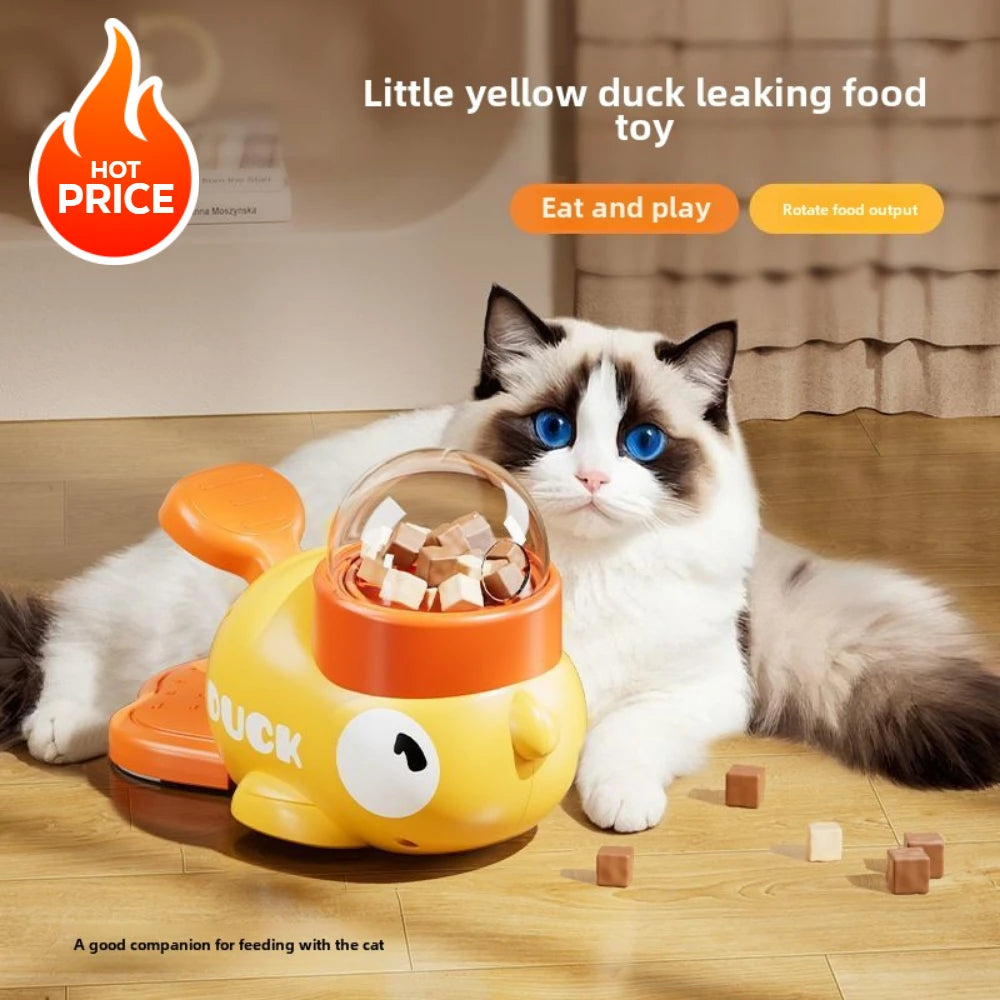 Pet Snack Feeder Dog Food Dispenser Automatic Feeder Puppy Cartoon Duck Design Used to Train Dogs Accessories Cats Cat Supplies