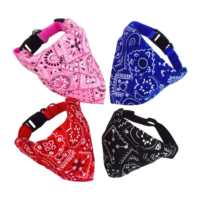 Cat Collar Lovely Triangular Necktie for Puppy Kitty Saliva Tie Cute Scarf Bandana Floral Design Adjustable Collar Pet Supplies
