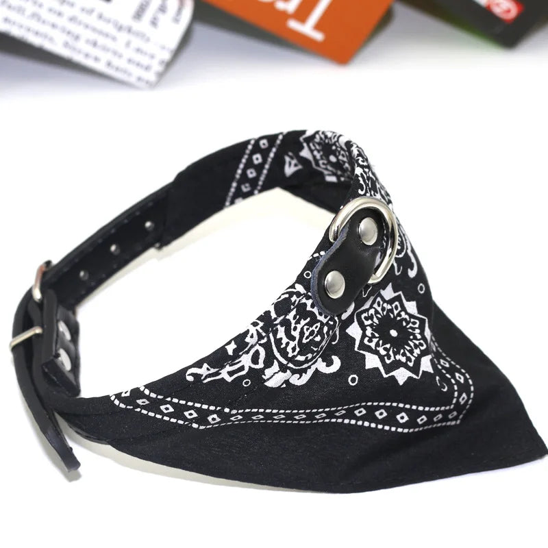 Classic Pet Cat Collar PU Leather Small Dog Scarf Adjustable Puppy Cats Neckerchief trigon Pet Collars Accessories