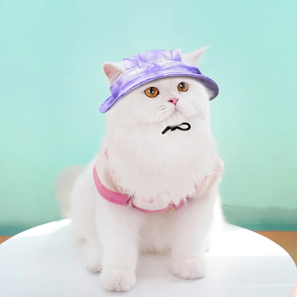 Pet Dogs Bucket Hat with Ear Holes Sunproof Baseball for Large Medium Small Dogs Summer Dog Sun Hat Outdoor Hiking Accessories