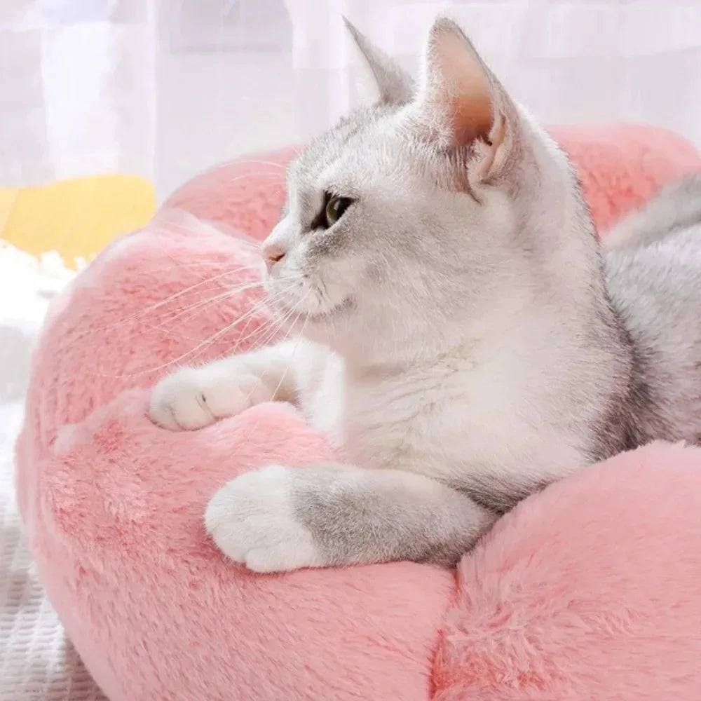 40CM Flower Soft Cat Bed Comfortable Sleep Pet Bed Cat Sleeping Mat Long Plush Dogs Basket Cushion Cat Mat Animals Sleeping Sofa