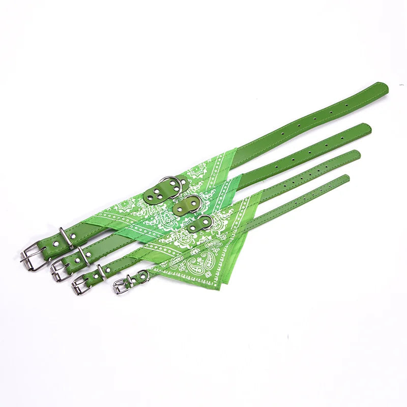 Classic Pet Cat Collar PU Leather Small Dog Scarf Adjustable Puppy Cats Neckerchief trigon Pet Collars Accessories