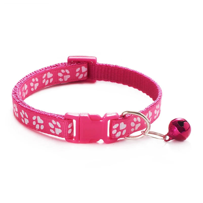 Fashion Pet Cats Collar Colorful Pattern Cute Bell Adjustable Collars For Cats Kitten DIY Ring Necklace Pet Accessories