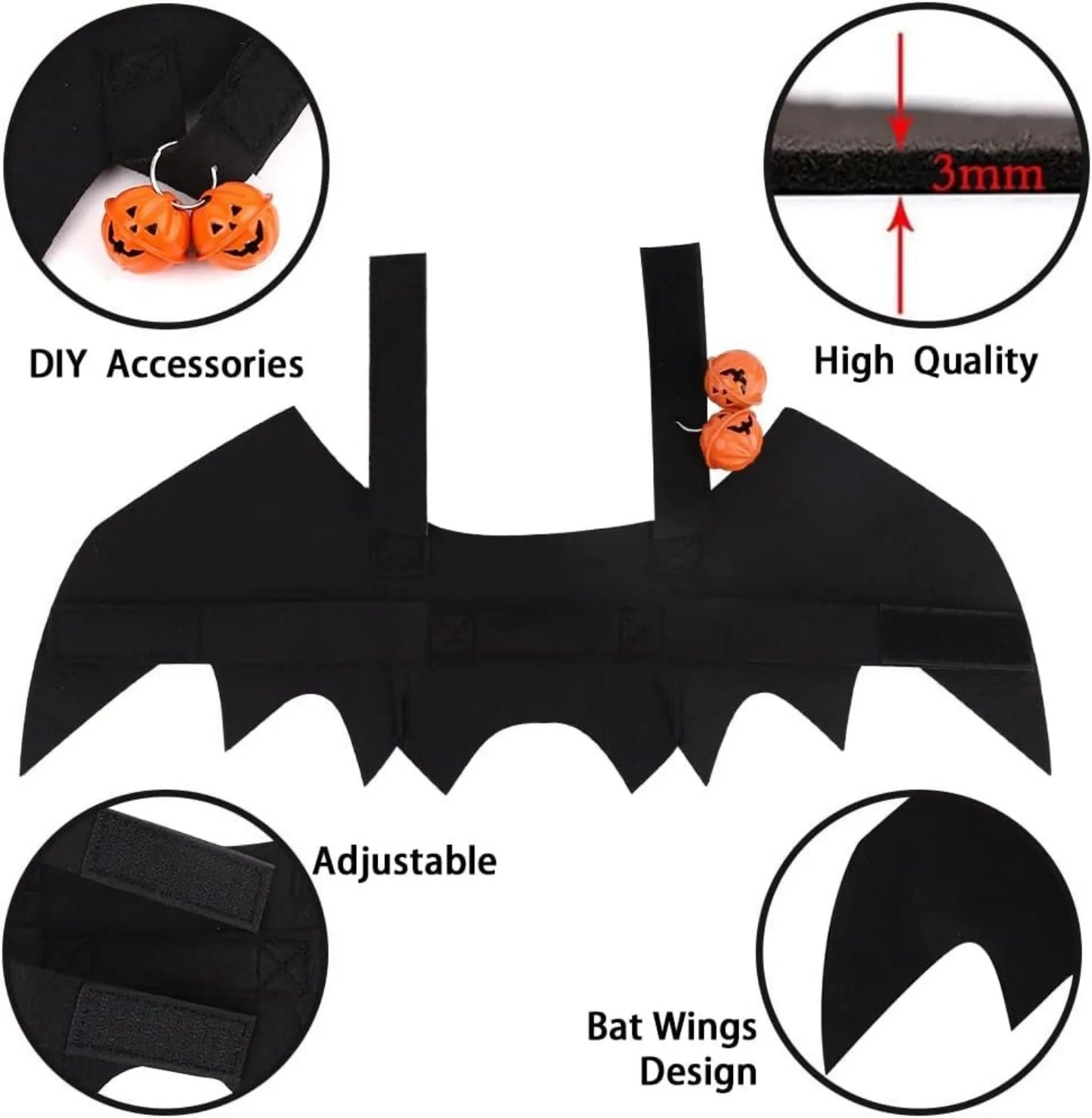 Cat Bat Wings Cat Bat Costume Halloween Costumes Cute Bats Wings for Cats Kitten Kitten Bats Wing Pet Dress Up Accessories