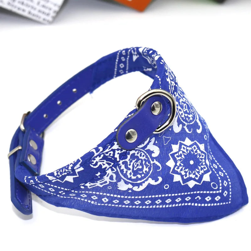 Classic Pet Cat Collar PU Leather Small Dog Scarf Adjustable Puppy Cats Neckerchief trigon Pet Collars Accessories