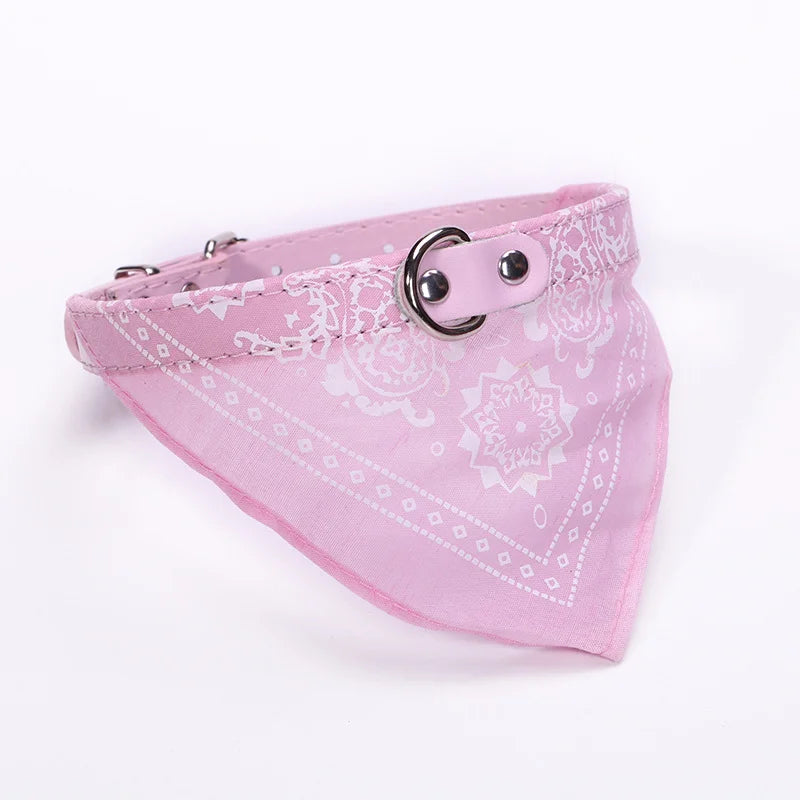Classic Pet Cat Collar PU Leather Small Dog Scarf Adjustable Puppy Cats Neckerchief trigon Pet Collars Accessories