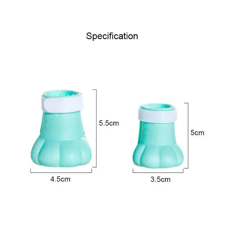 4Pcs/Set Pet Dog Cat Foot Cover Shoes Anti Slip Cat Shoe Rubber Boots for Anti Slip Scratch Prevention Dogs Cats Foot Cover