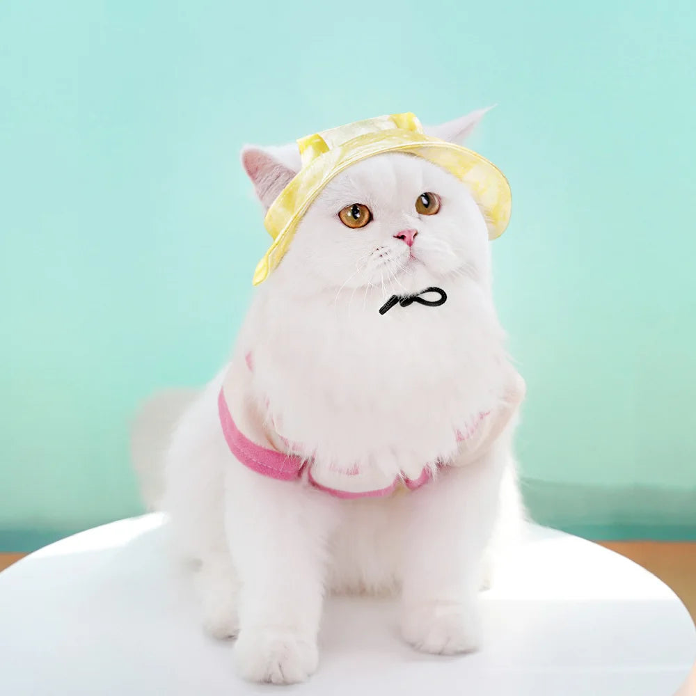 Pet Dogs Bucket Hat with Ear Holes Sunproof Baseball for Large Medium Small Dogs Summer Dog Sun Hat Outdoor Hiking Accessories