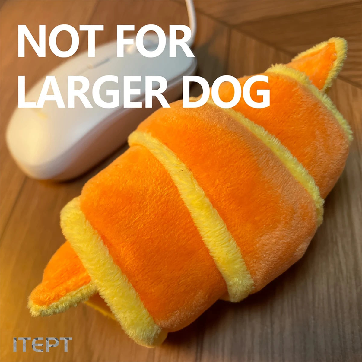 Plush Croissant Dog Toy, Interactive Squeaky Treat Dispensing Pet Plaything, Durable Soft Stuffed Animal,for Small to Medium Dog