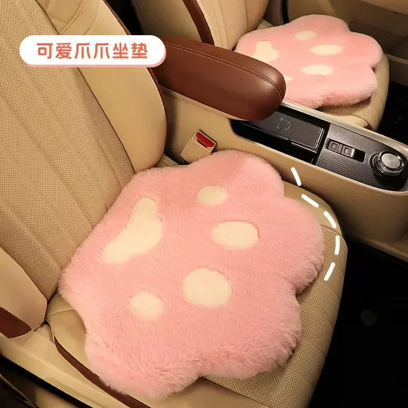 Various Colors Car Cushion Universal Cute Cat Paw Car Warm Plush Car Padded Seat Cushion Autumn and Winter 자동차 방석
