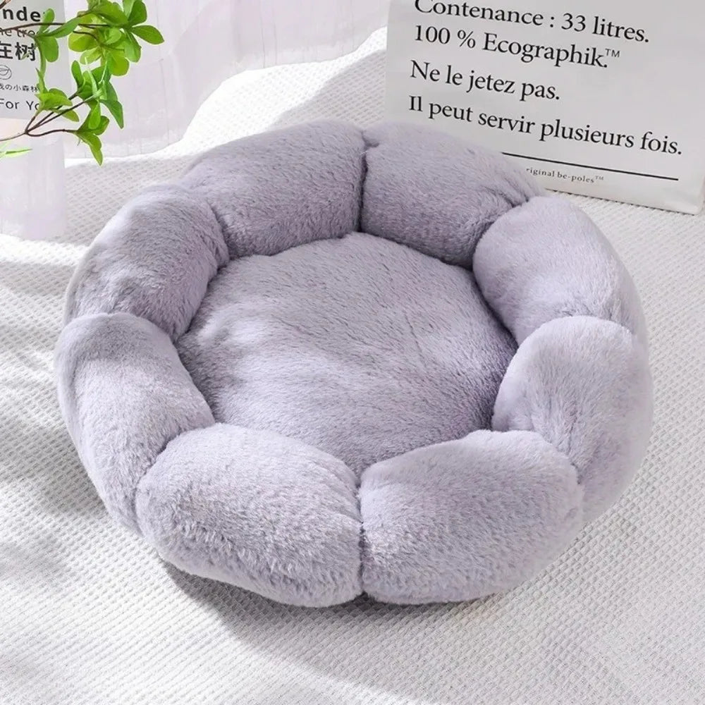 40CM Flower Soft Cat Bed Comfortable Sleep Pet Bed Cat Sleeping Mat Long Plush Dogs Basket Cushion Cat Mat Animals Sleeping Sofa