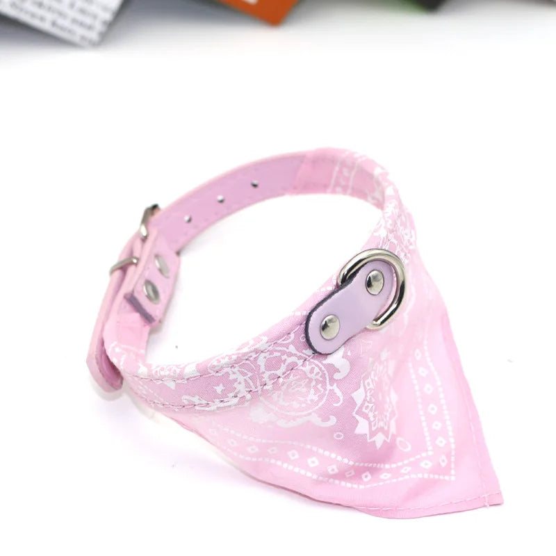 Classic Pet Cat Collar PU Leather Small Dog Scarf Adjustable Puppy Cats Neckerchief trigon Pet Collars Accessories