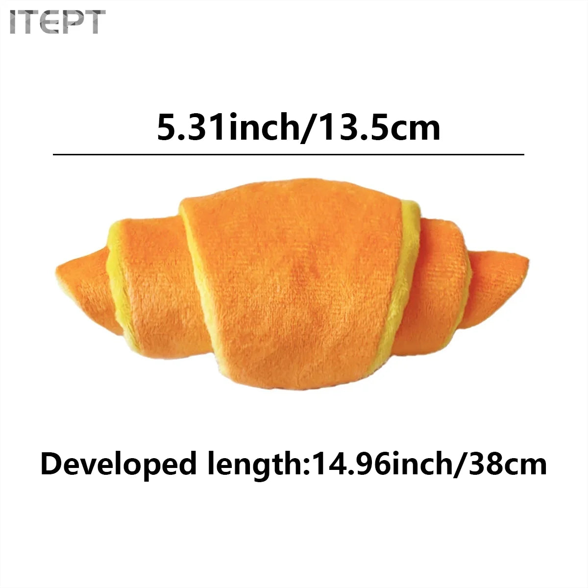 Plush Croissant Dog Toy, Interactive Squeaky Treat Dispensing Pet Plaything, Durable Soft Stuffed Animal,for Small to Medium Dog