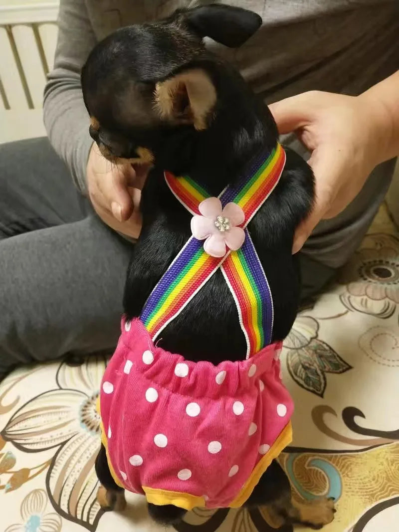 Dot Denim Dog Female Shorts Pants for Small Medium Dogs Chihuahua Pinscher Physiological Panties mascotas Underwear Accessories