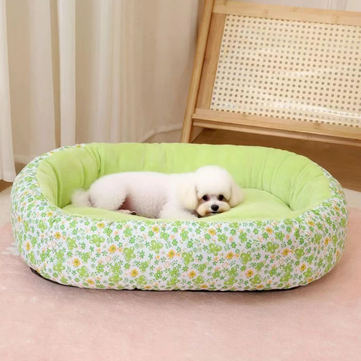 All Seaasons Dog Bed for French Bulldog Chihuahua Four Color Soft Cat Bed Flower Dog Pad Sleeping Kitty Pad Cute Pet Bed for Dog