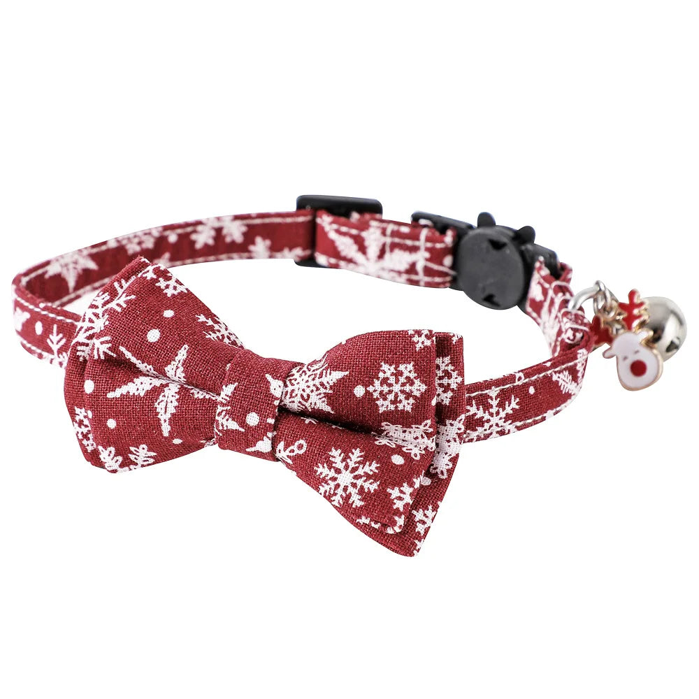 TONG Christmas Cat Collars with Bandana Bell Cat Bandana Collar with Removable Scarf Cat Christmas Collar for Cats