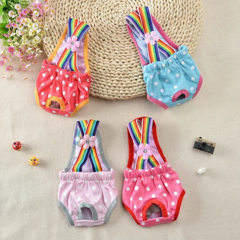 Dot Denim Dog Female Shorts Pants for Small Medium Dogs Chihuahua Pinscher Physiological Panties mascotas Underwear Accessories