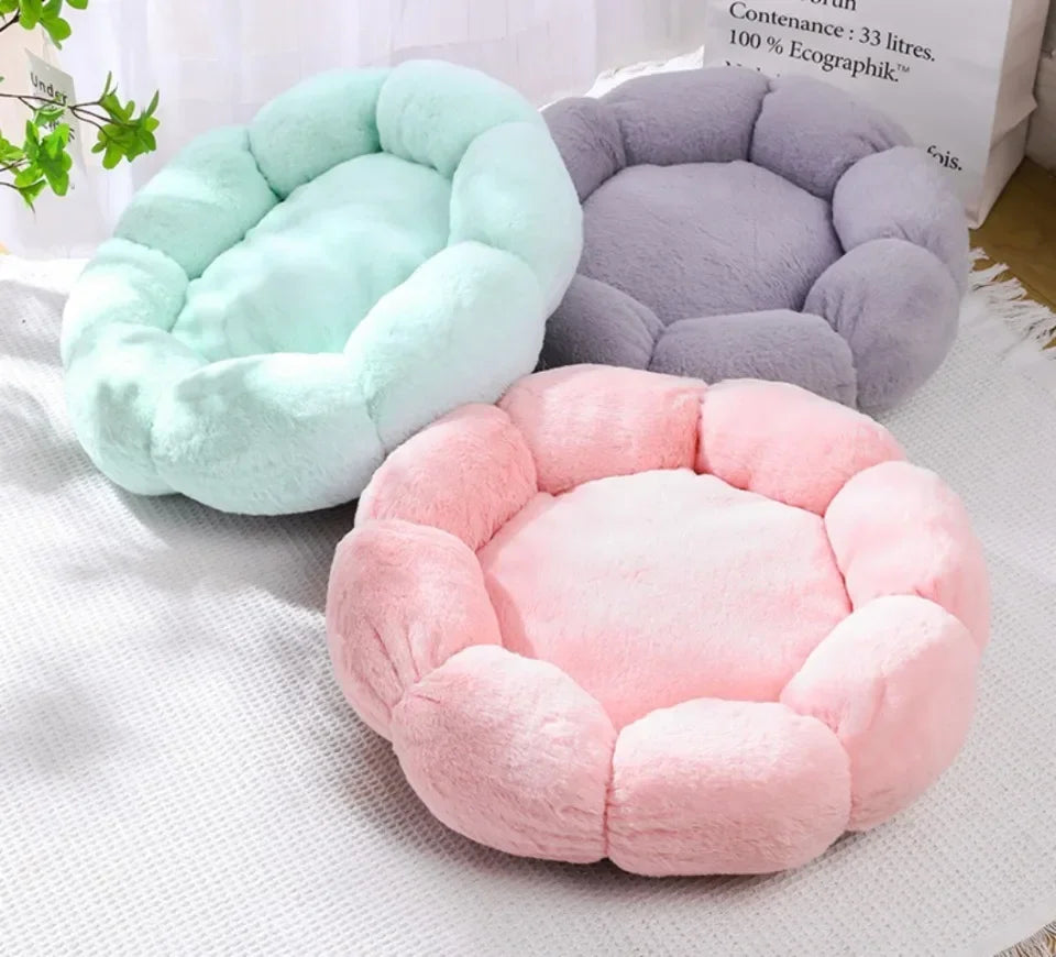 40CM Flower Soft Cat Bed Comfortable Sleep Pet Bed Cat Sleeping Mat Long Plush Dogs Basket Cushion Cat Mat Animals Sleeping Sofa