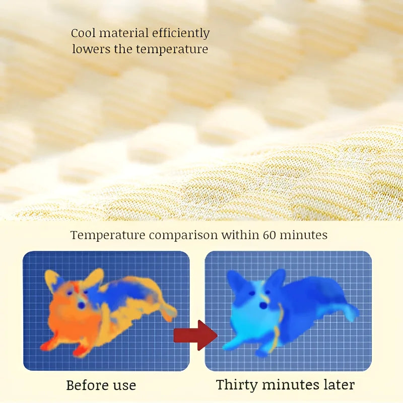 Pet Sofa Ice Doudou Backrest Big Eye Cushion Cool Feeling Cat Kennel Dog Kennel Cushion Breathable Removable and Washable Sofa