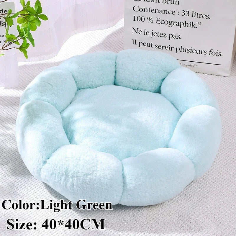 40CM Flower Soft Cat Bed Comfortable Sleep Pet Bed Cat Sleeping Mat Long Plush Dogs Basket Cushion Cat Mat Animals Sleeping Sofa