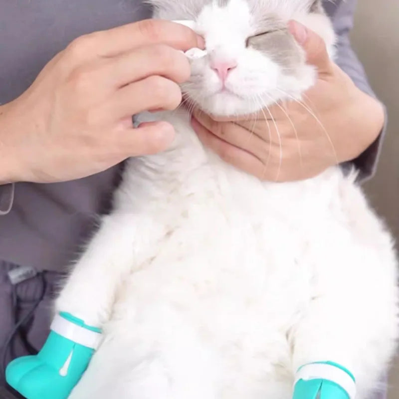 4Pcs/Set Pet Dog Cat Foot Cover Shoes Anti Slip Cat Shoe Rubber Boots for Anti Slip Scratch Prevention Dogs Cats Foot Cover