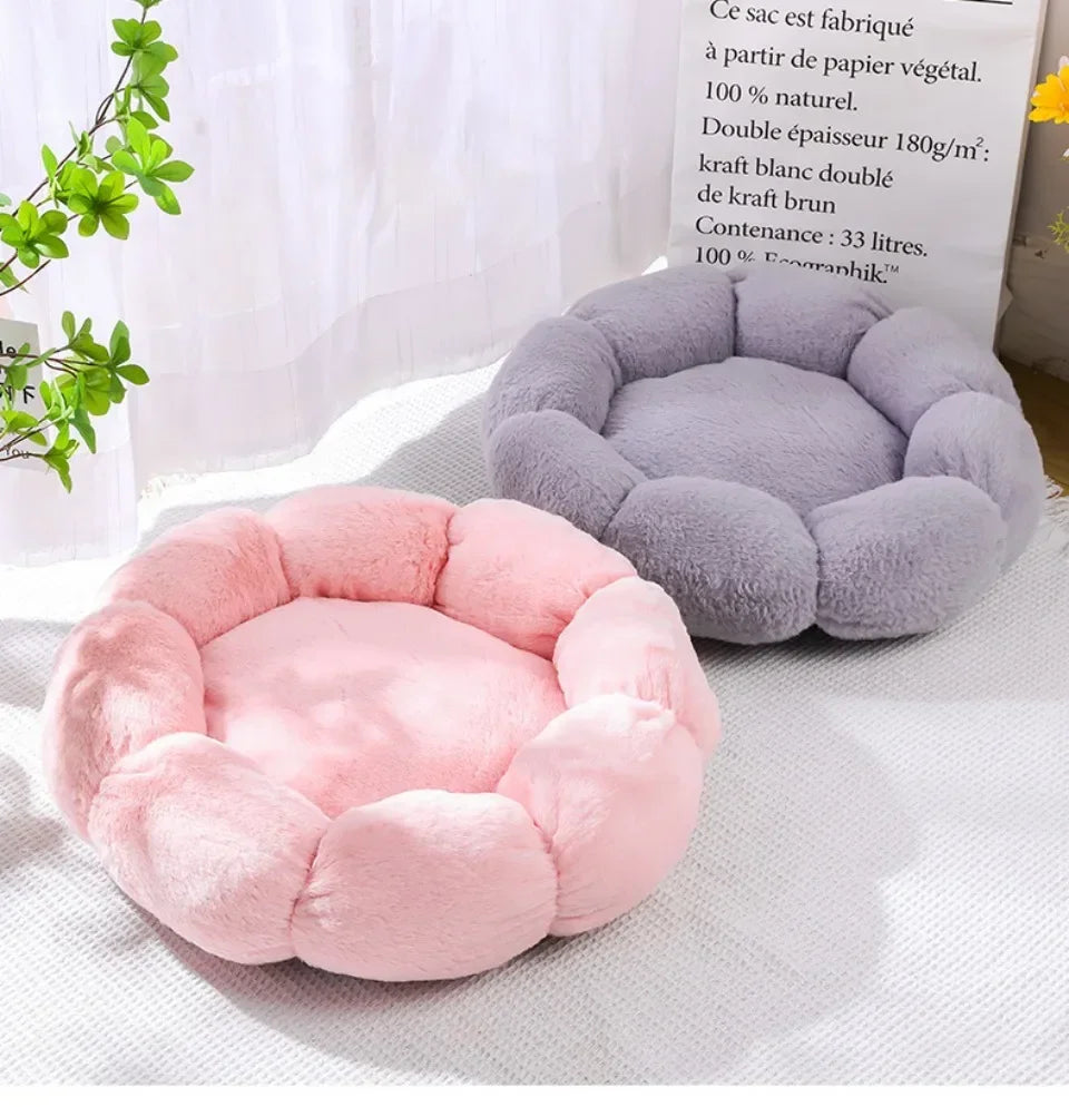 40CM Flower Soft Cat Bed Comfortable Sleep Pet Bed Cat Sleeping Mat Long Plush Dogs Basket Cushion Cat Mat Animals Sleeping Sofa