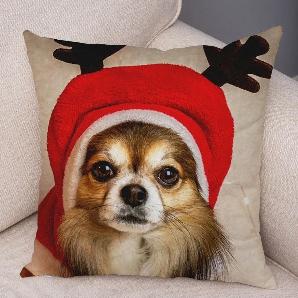 Cute Puppy Chihuahua Pillowcase Cushion Cover Car Sofa Home  Pet Animal  Decoration