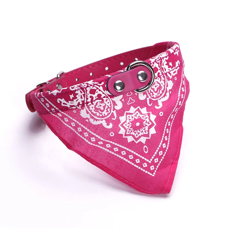 Classic Pet Cat Collar PU Leather Small Dog Scarf Adjustable Puppy Cats Neckerchief trigon Pet Collars Accessories