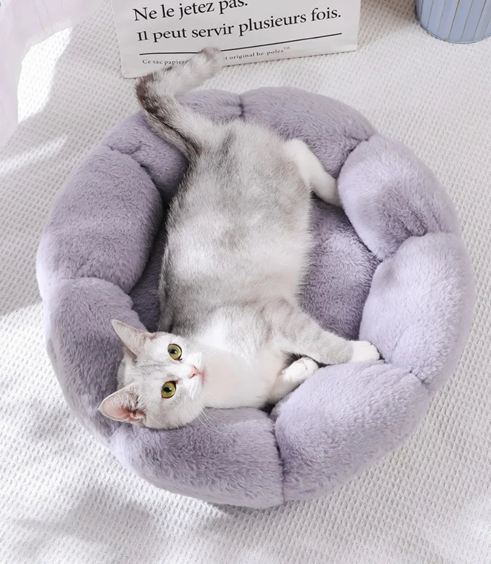 40CM Flower Soft Cat Bed Comfortable Sleep Pet Bed Cat Sleeping Mat Long Plush Dogs Basket Cushion Cat Mat Animals Sleeping Sofa